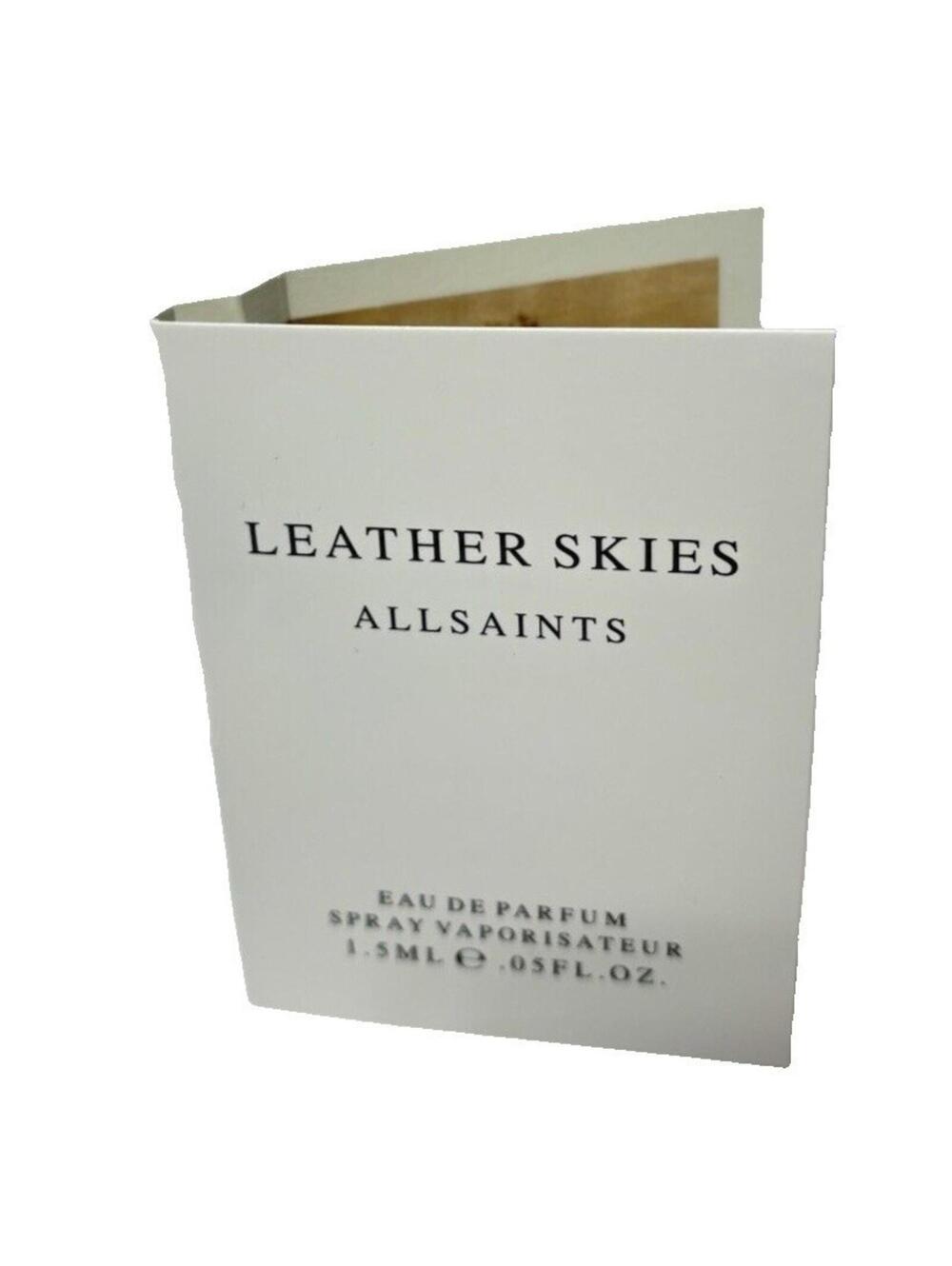 Allsaints Leather Skies Eau De Parfum Spray 1.5ml Booklet Unisex Fragrance